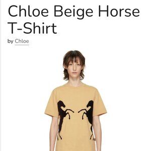 CHLOE beige/black horses T-Shirt Small Size 36 (Italy)